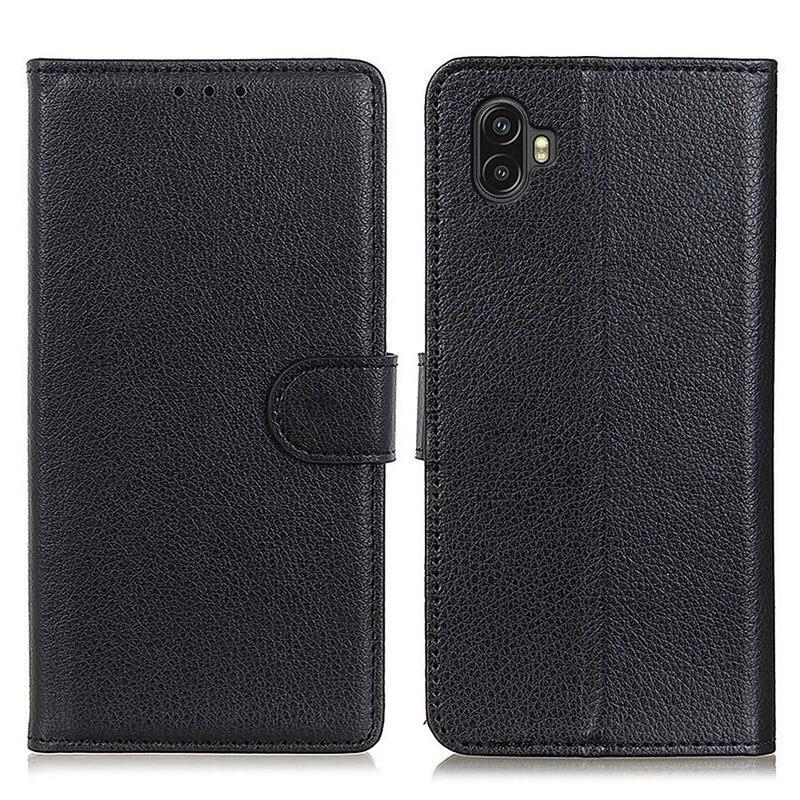 Litchie könyv tok Samsung Galaxy Xcover 6 Pro készülékhez - fekete