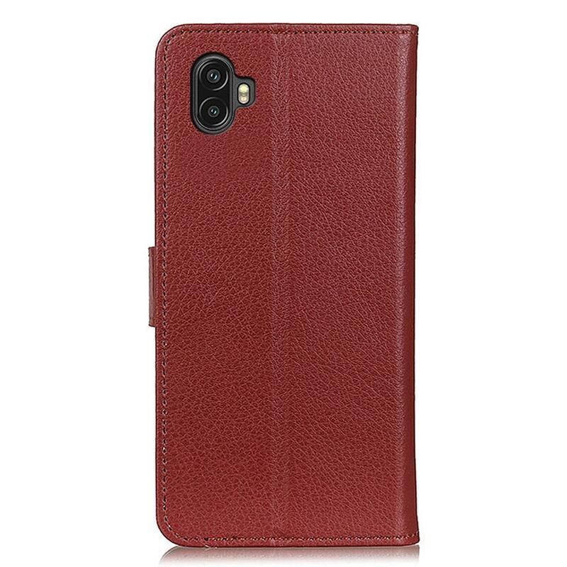 Litchie könyv tok Samsung Galaxy Xcover 6 Pro készülékhez - barna