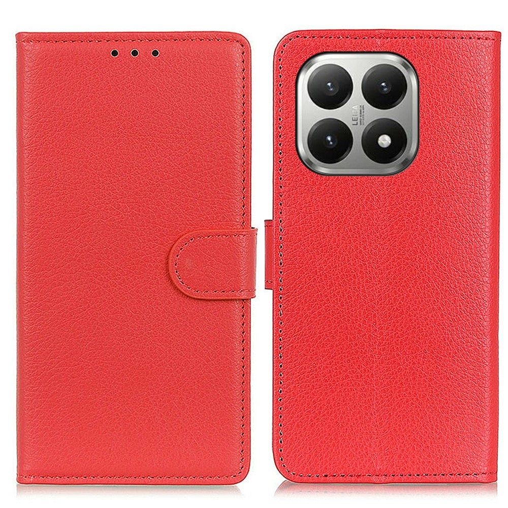Litchie könyv tok Xiaomi 17T Pro-hoz - piros