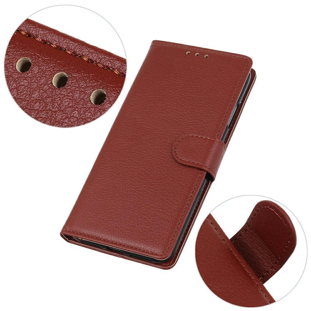 Litchie könyv tok Xiaomi 17T Pro-hoz - barna