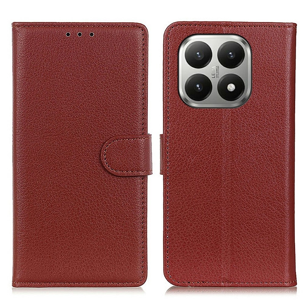 Litchie könyv tok Xiaomi 17T Pro-hoz - barna