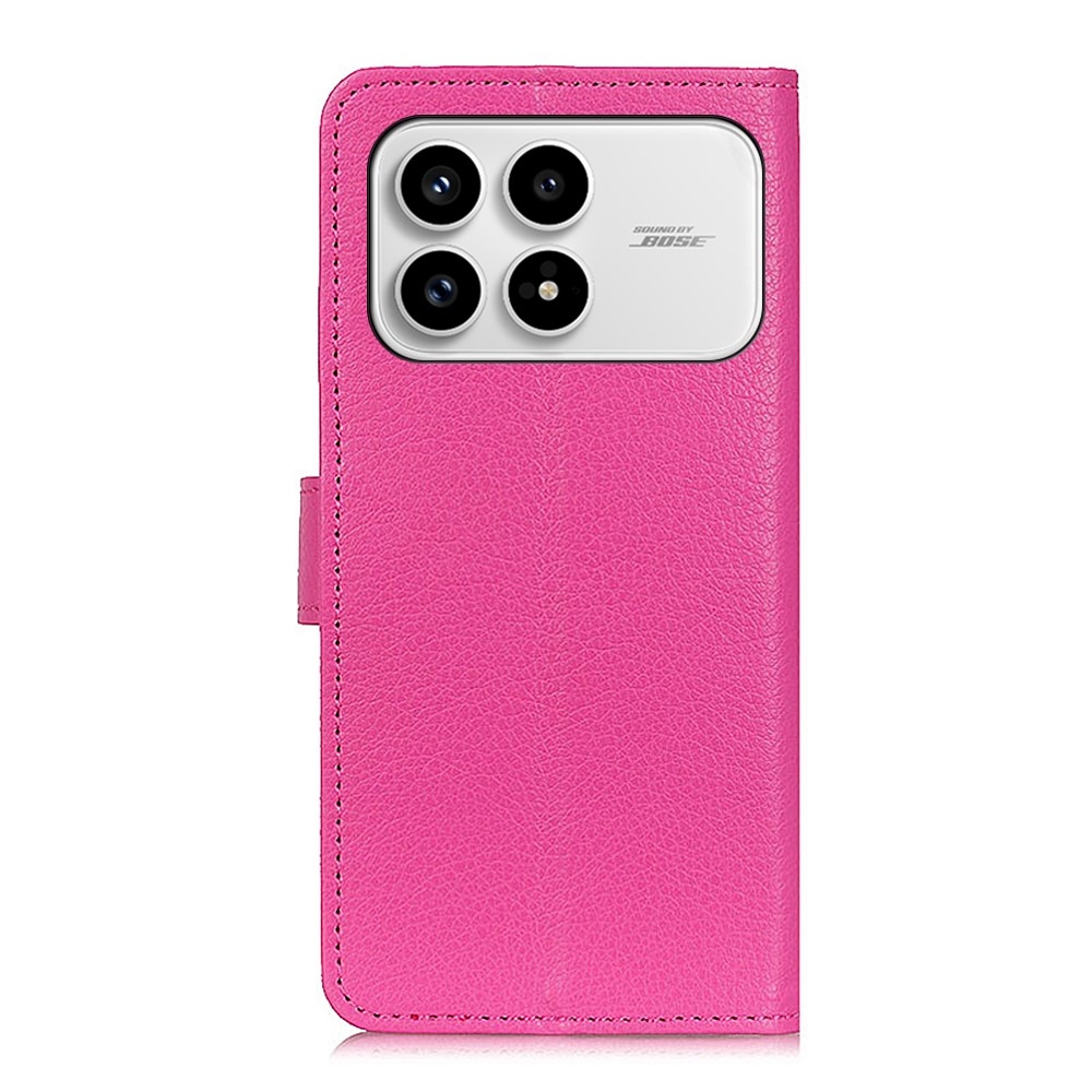 Litchie könyv tok a Xiaomi Poco F8 Pro 5G-hez - rózsaszínű