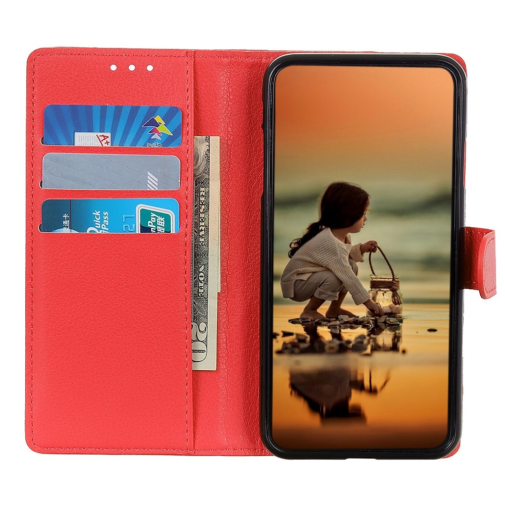 Litchie könyv tok a Xiaomi Redmi A7 Pro-hoz - piros