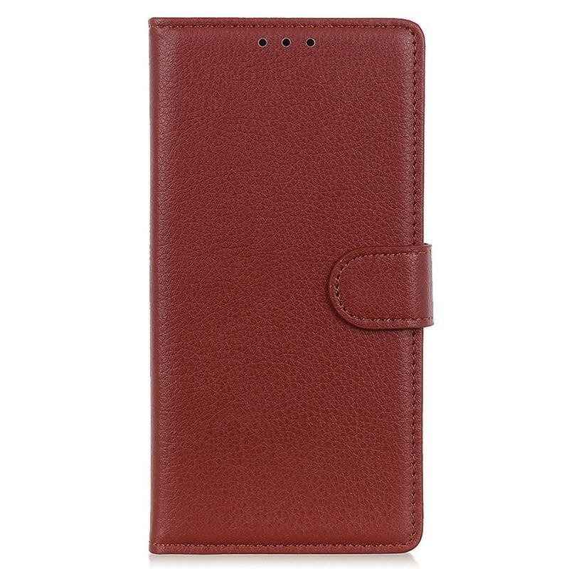 Litchie könyv tok Xiaomi Redmi Note 12S-hez - barna