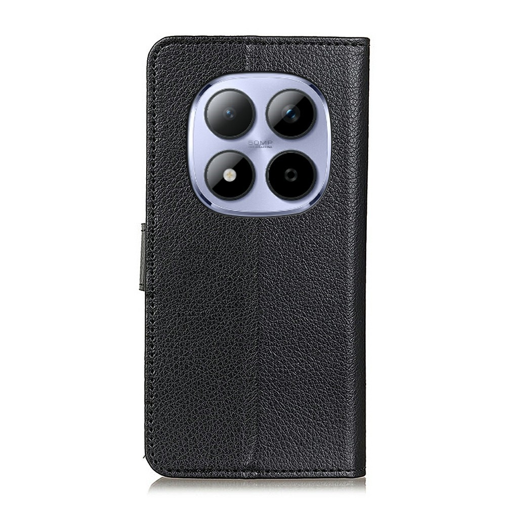 Litchie könyv tok a Xiaomi Redmi Note 15 Pro 4G-hez - fekete