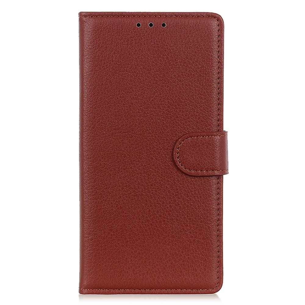 Litchie könyv tok a Xiaomi Redmi Note 15 Pro 4G-hez - barna