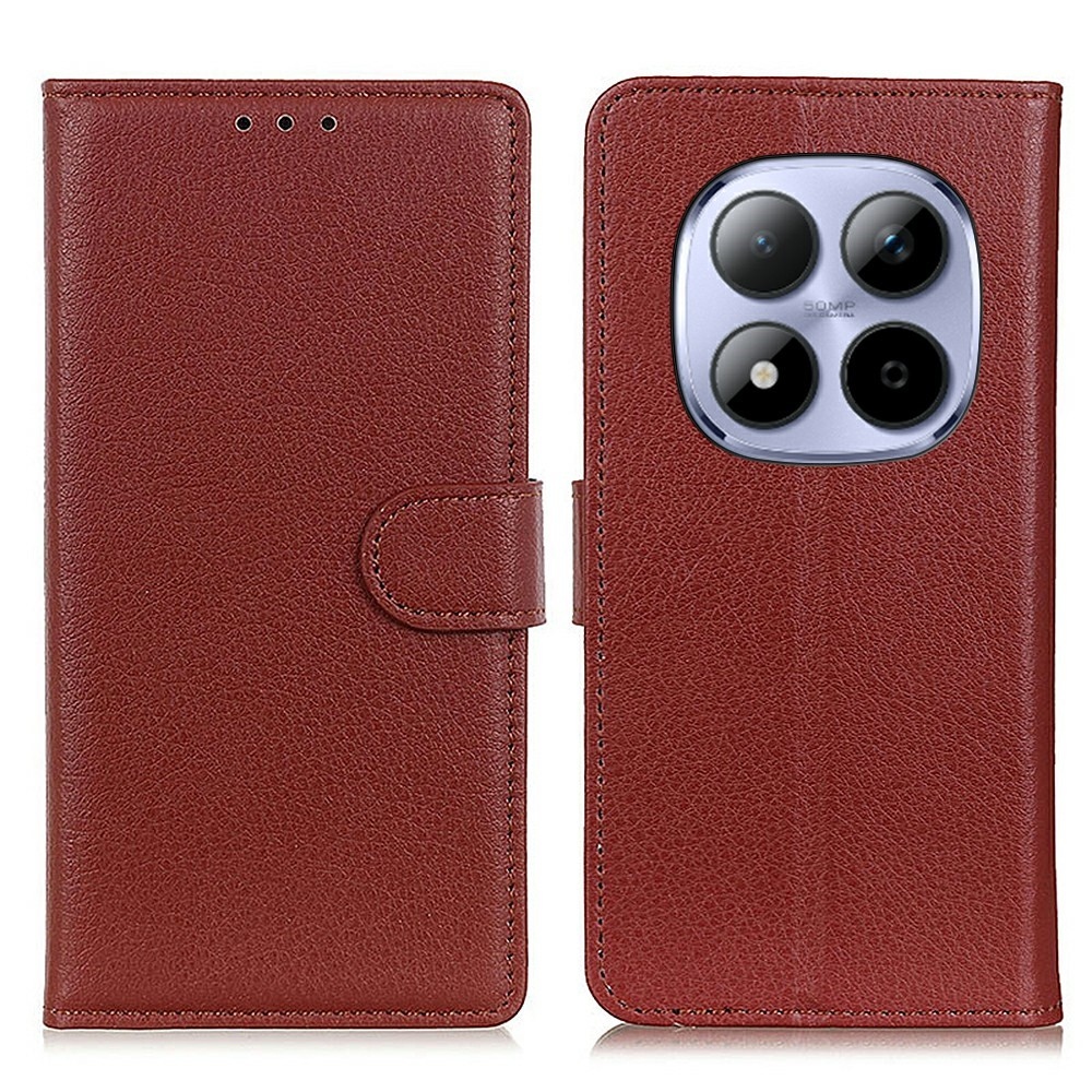 Litchie könyv tok a Xiaomi Redmi Note 15 Pro 4G-hez - barna