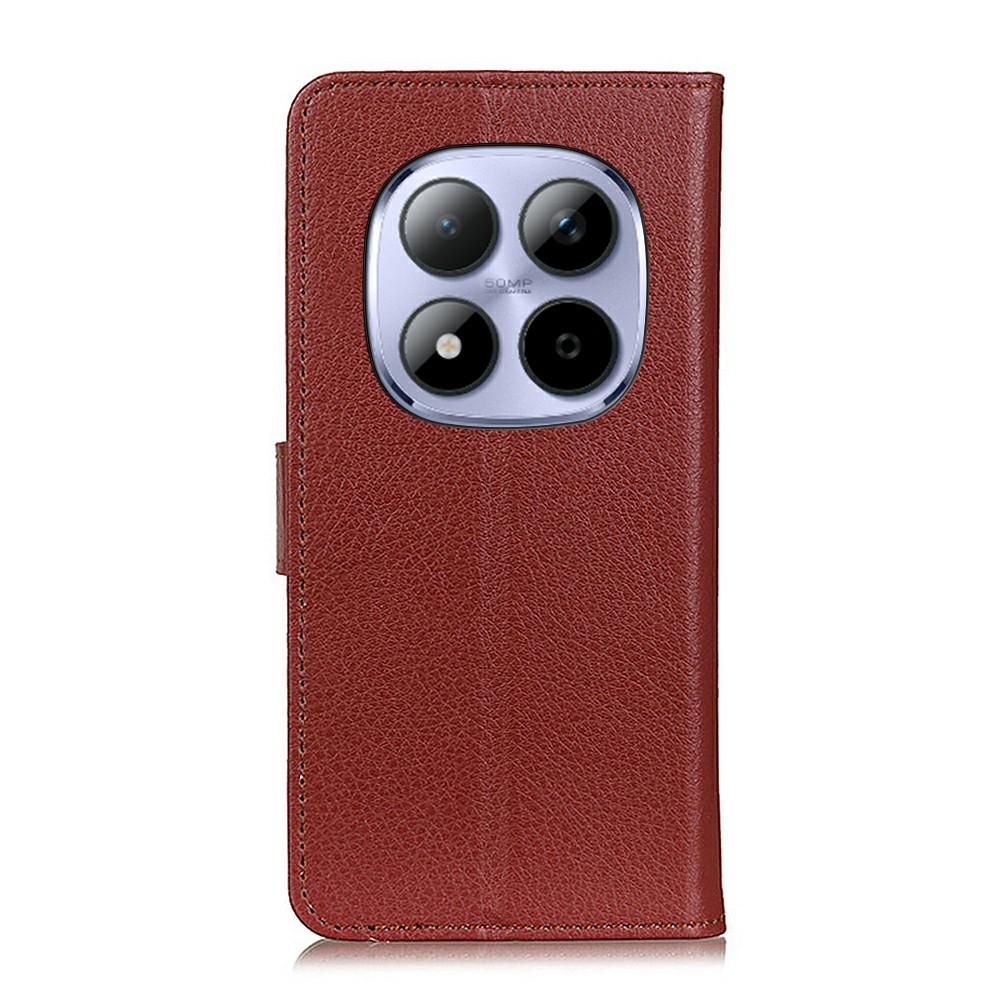 Litchie könyv tok a Xiaomi Redmi Note 15 Pro 4G-hez - barna