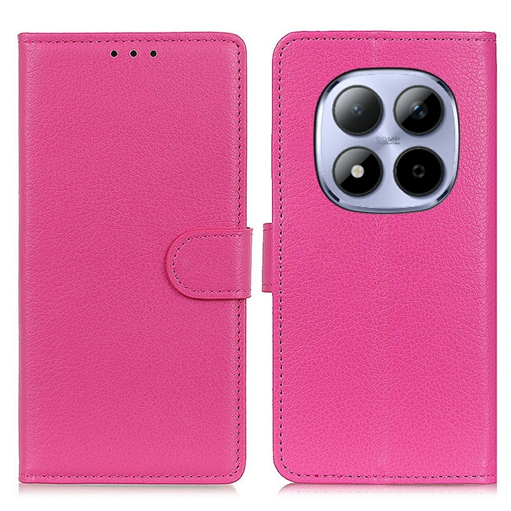 Litchie könyv tok a Xiaomi Redmi Note 15 Pro 4G-hez - rózsaszínű