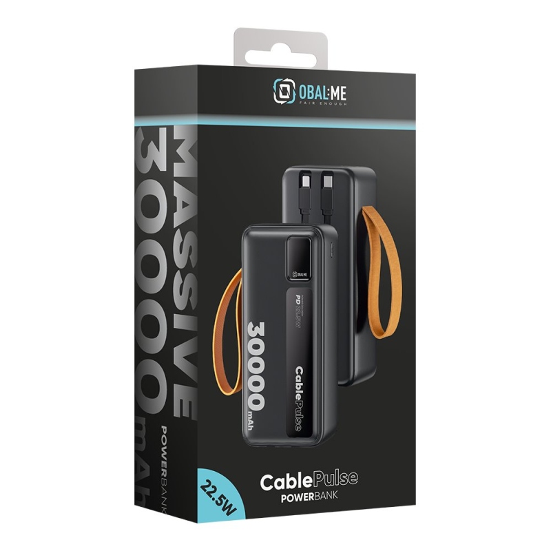 CSOMAGOLÁS: ME CablePulse Powerbank 30000mAh 22,5W Fekete