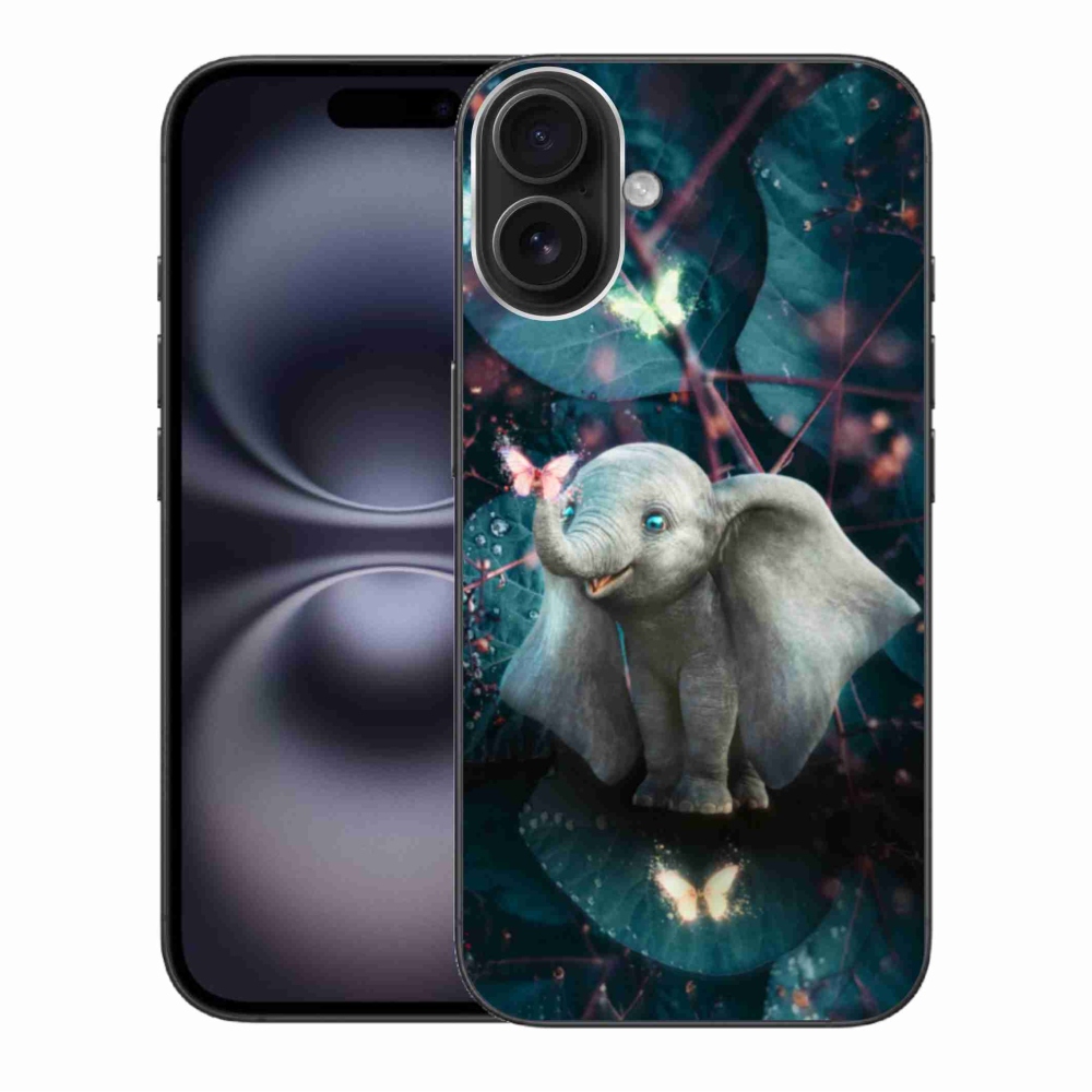 Zselés borítás mmCase iPhone 16 Plus készülékhez - aranyos elefánt
