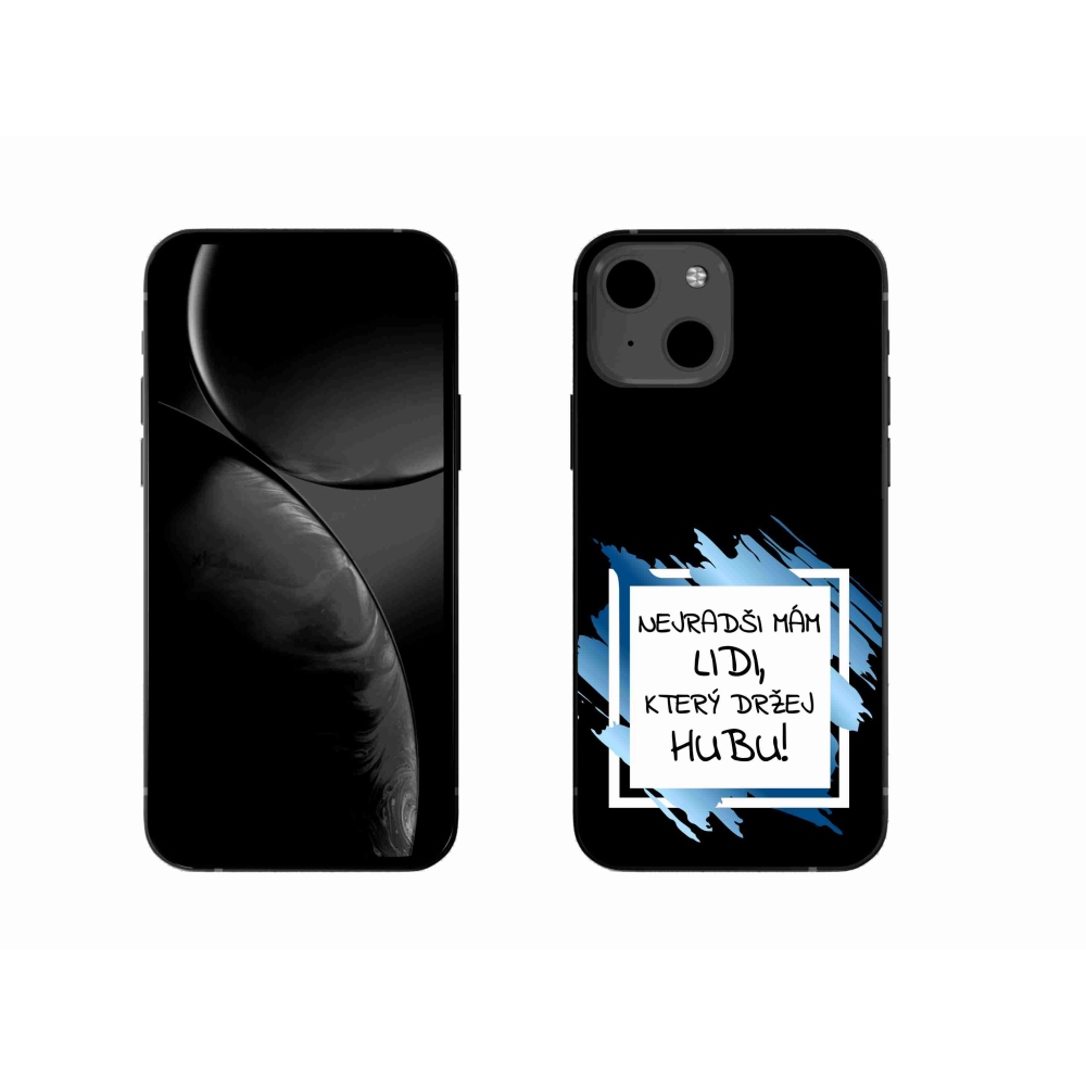 Gél borító mmCase iPhone 13 6.1 készülékhez - vicces szöveg 7 fehér és fekete háttérrel