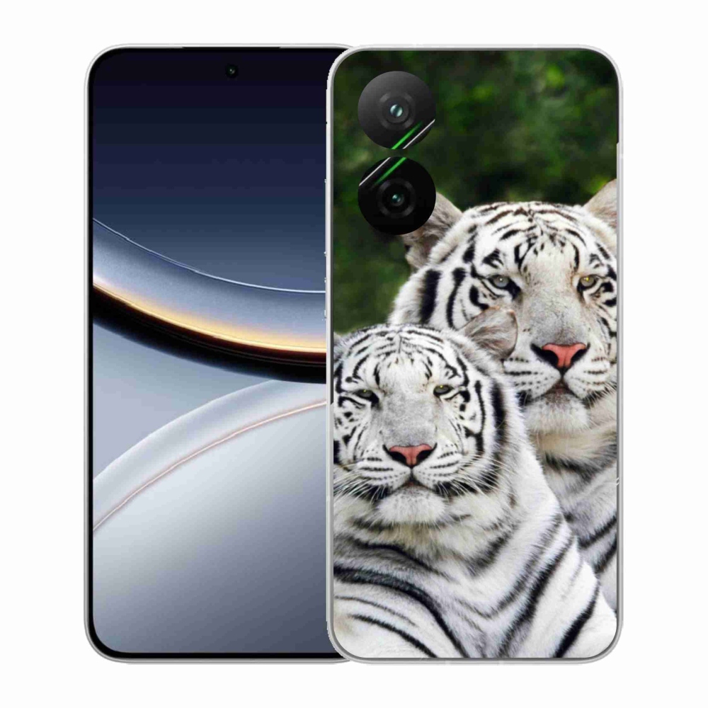 Gél borítás mmCase a Xiaomi Poco F7 5G-hez - fehér tigrisek