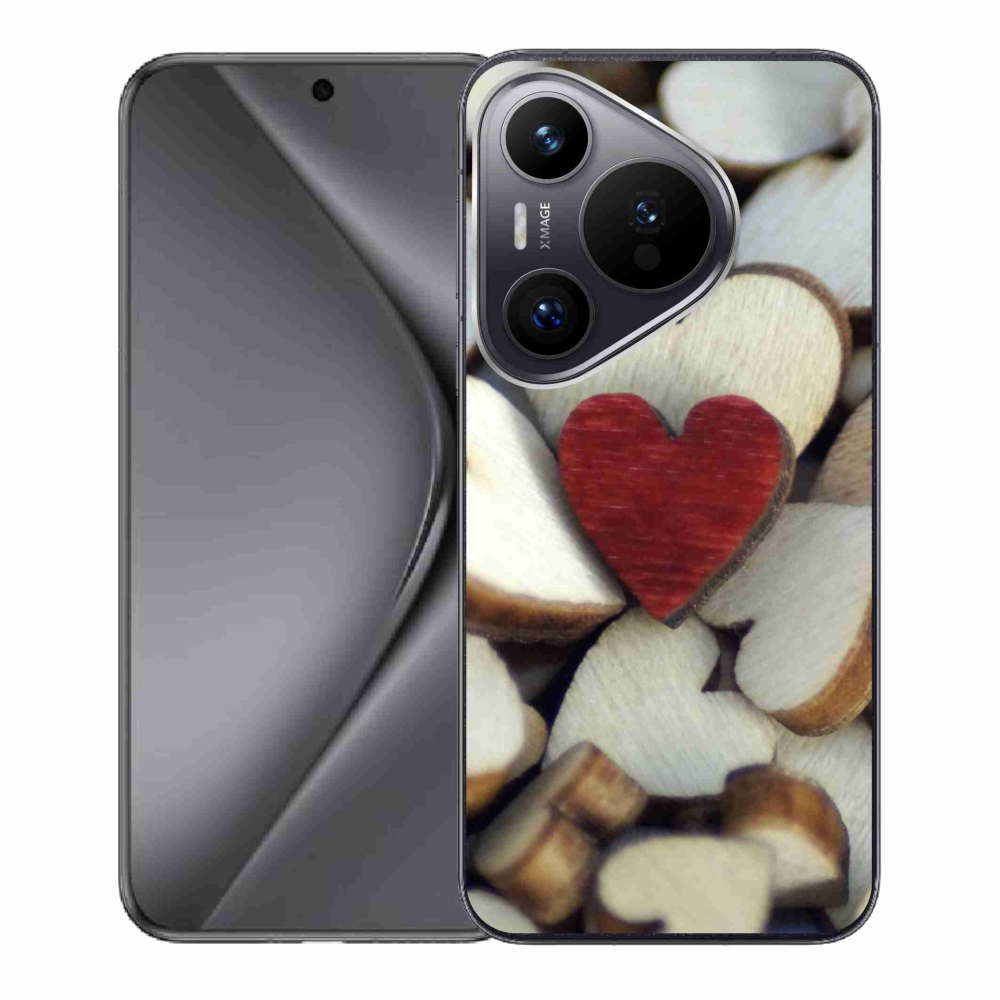 Gél borítás mmCase a Huawei Pura 70 készülékhez - gravírozott piros szív