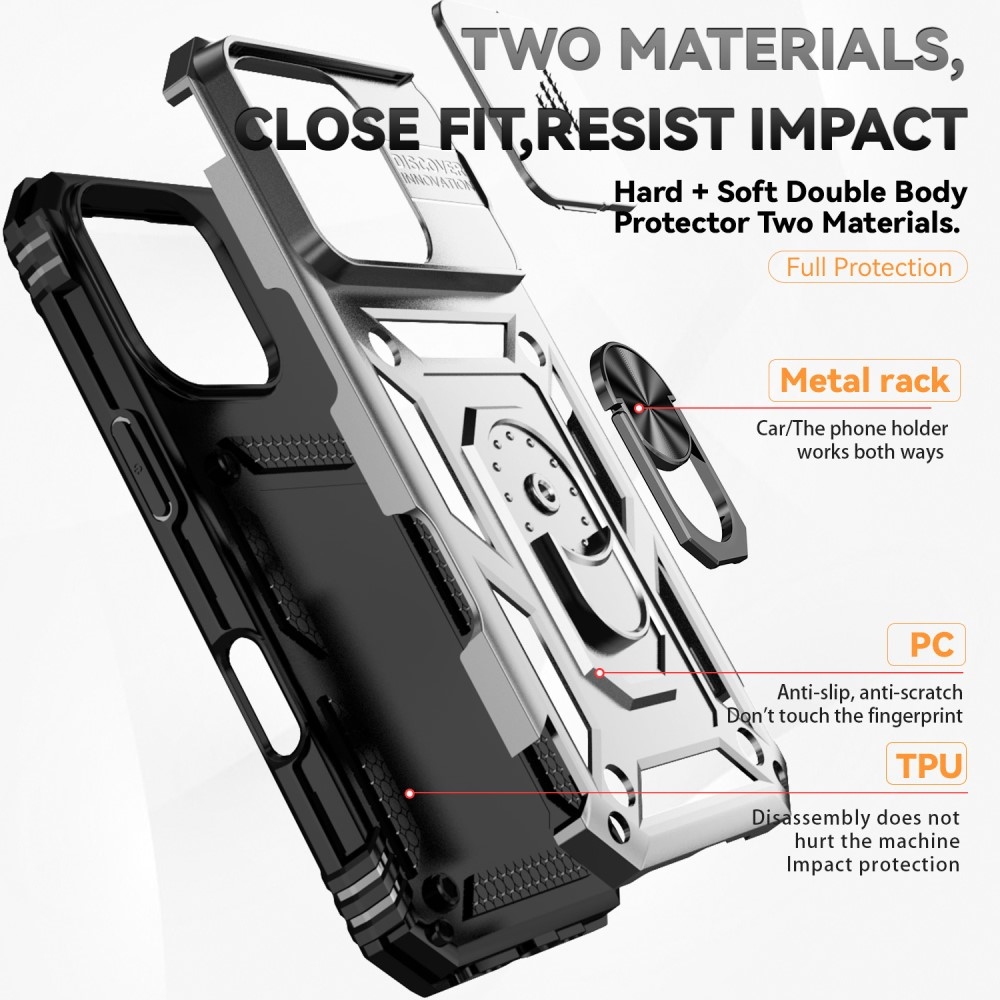 Tartós csúszóborítás iPhone 16 Pro Max készülékhez - Ezüst