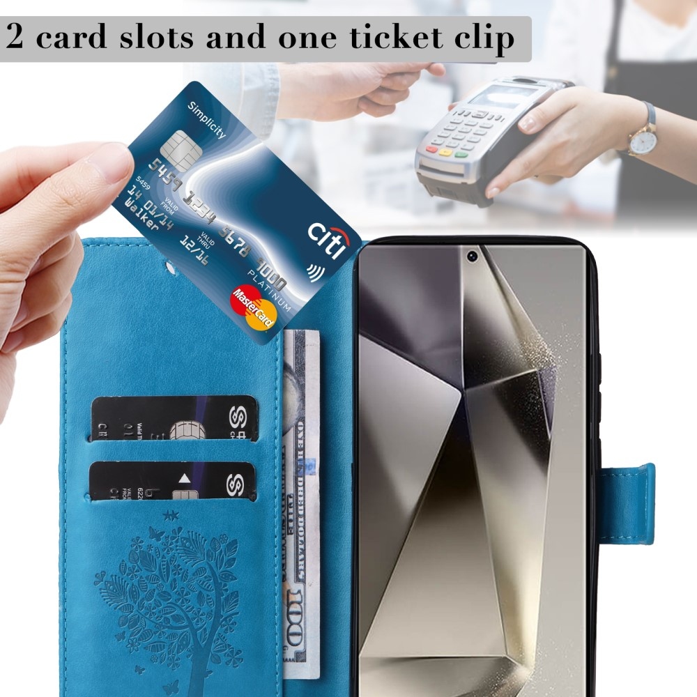 Fák könyve tok Samsung Galaxy S25 Ultra - kék