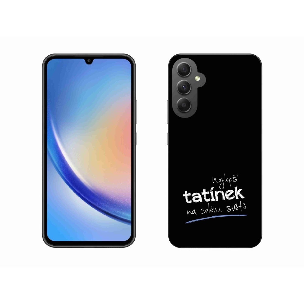 Gél borító mmCase Samsung Galaxy A34 5G - legjobb apuci 4 fekete háttérrel