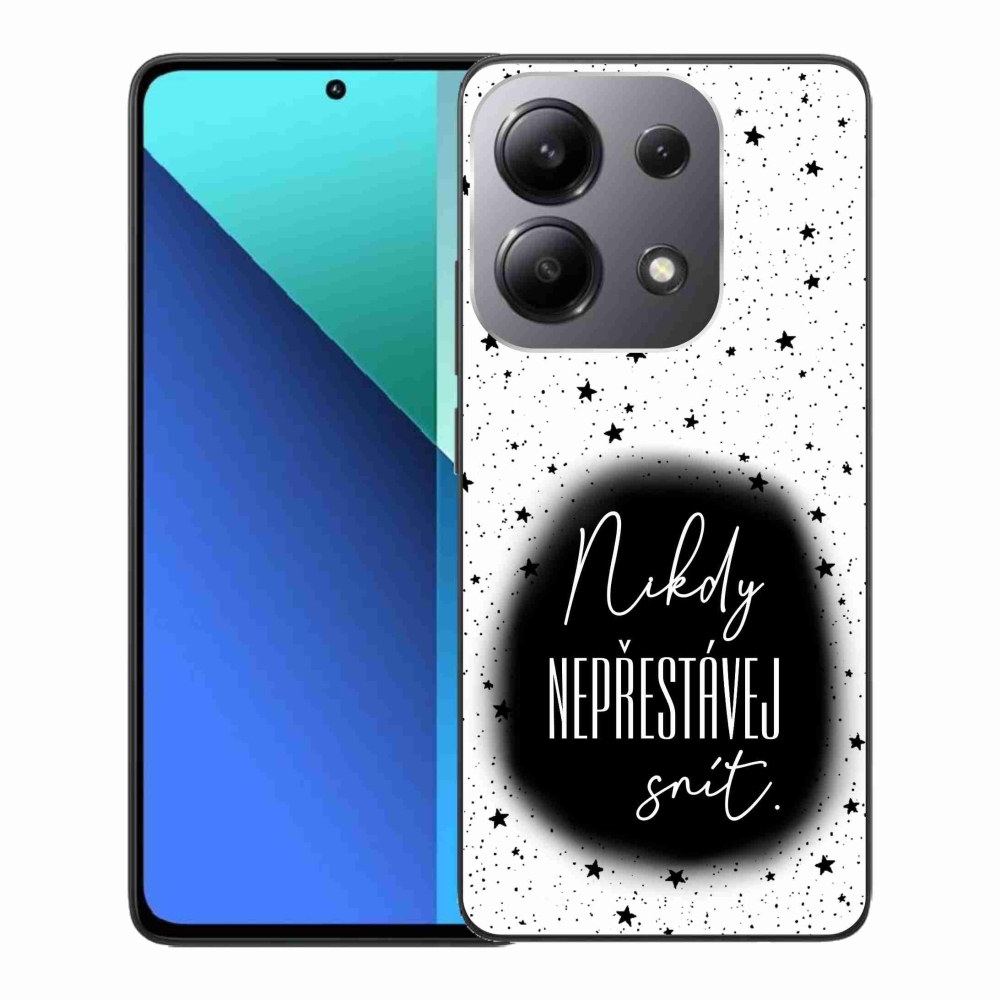 Gél borító mmCase a Xiaomi Redmi Note 13-hoz - idézet 1 fekete és fehér háttérrel