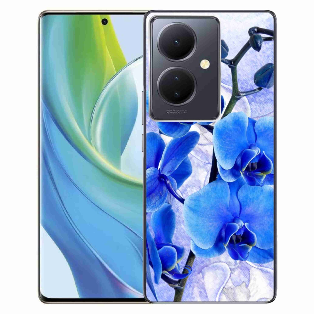 Gél borító mmCase a Vivo V29 Lite 5G-hez - kék virágok