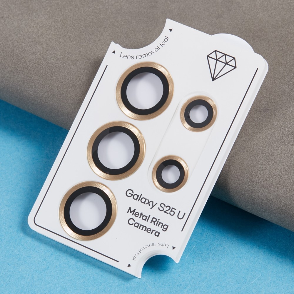 Fém kamera lencse üveg Samsung Galaxy S25 Ultra (3 különálló üveg) - arany