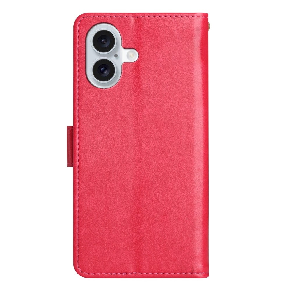 Virágok könyvtáska iPhone 17 készülékhez - piros