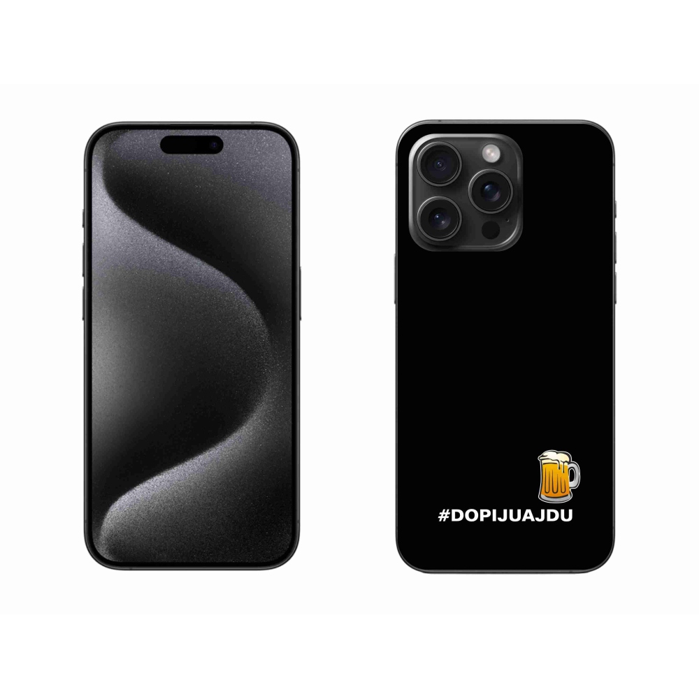 Gél borítás mmCase iPhone 15 Pro Max készülékhez - sör motívum 1 fekete háttér