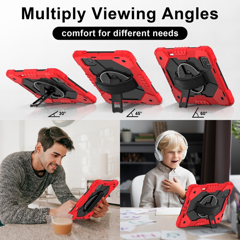 Strapabíró huzat kéztartóval és vállpánttal Xiaomi Pad 7/7 Pro-hoz - piros/fekete