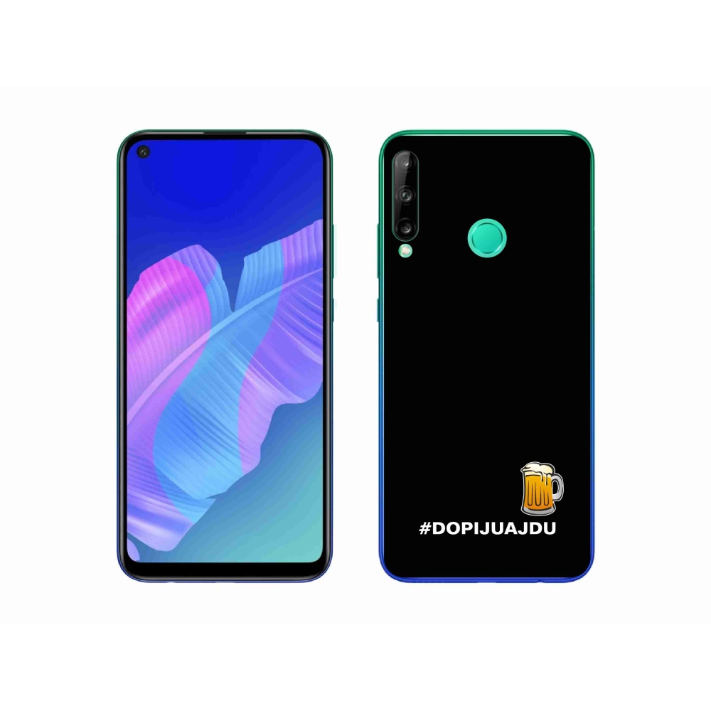 Gél borító mmCase a Huawei P40 Lite E - sör motívum 1 fekete háttérrel