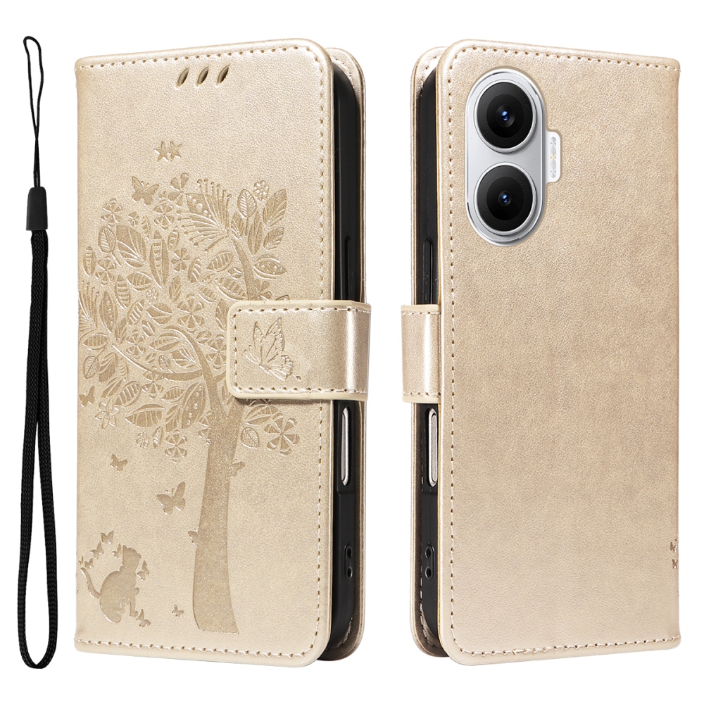 Fák könyv tokja Xiaomi Poco F7 5G - arany színű