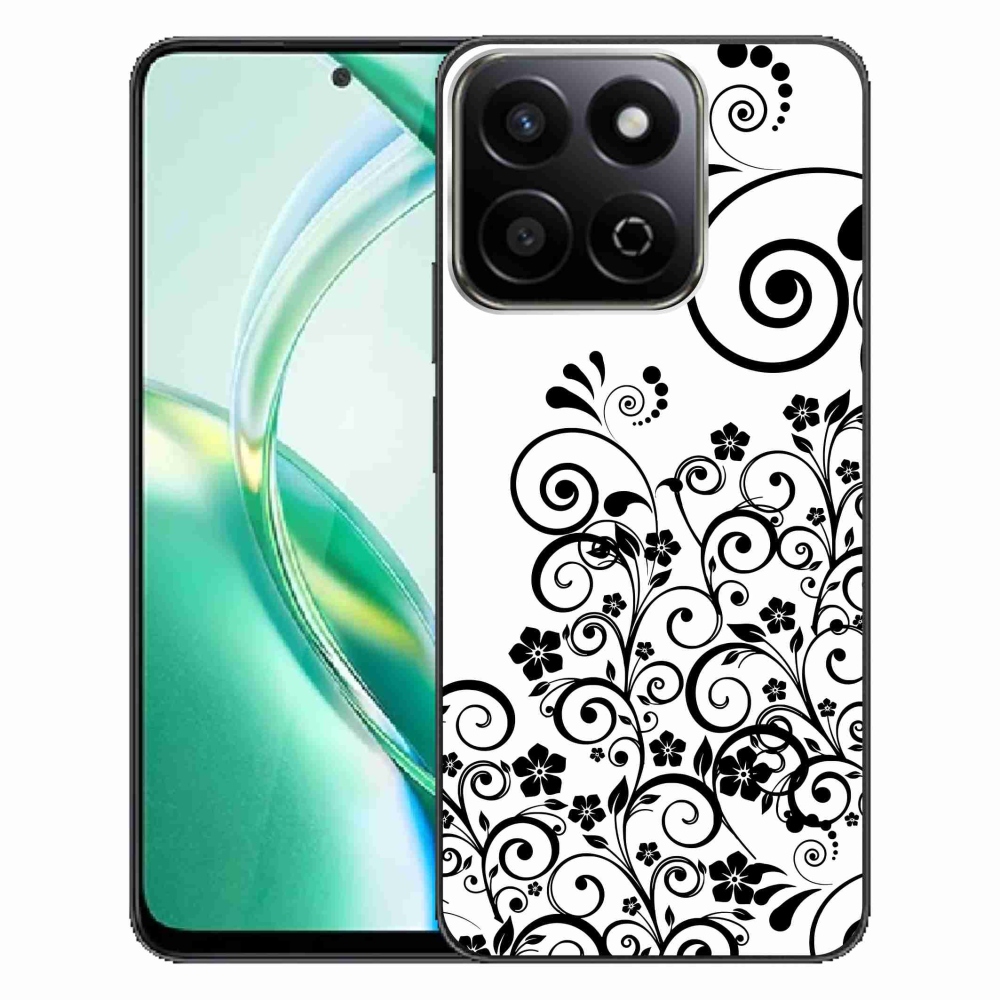 Zselés borító mmCase a Honor 200 Smart 5G készülékhez - fekete-fehér virágminták