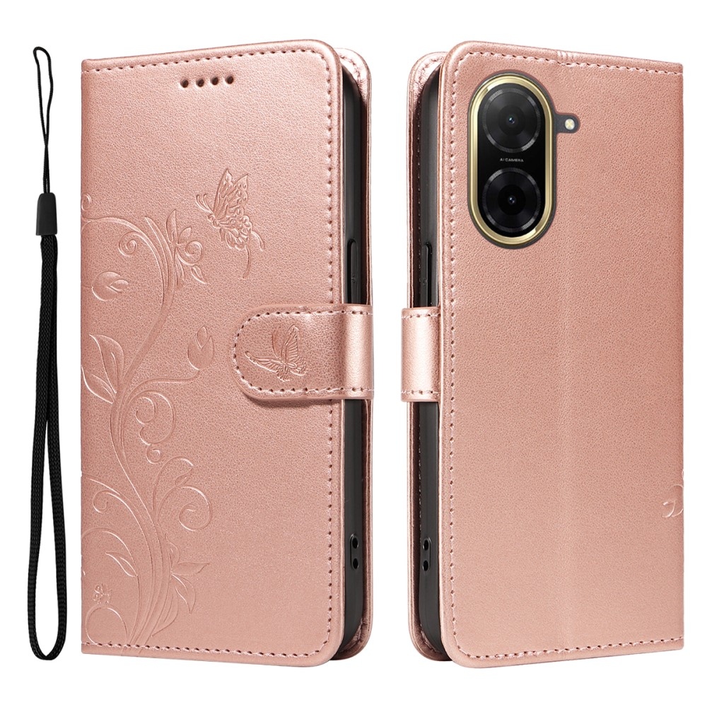 Virágok könyv tok Xiaomi Redmi A5 (173.45x79.35x8.45mm) - rózsa arany