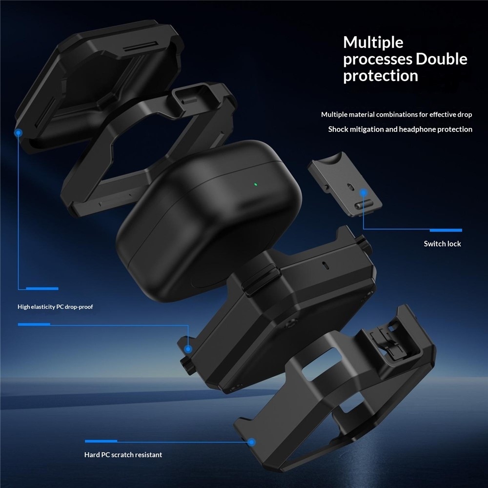 Lock strapabíró tok a Samsung Galaxy Buds4 Pro/Buds4 készülékekhez – fekete
