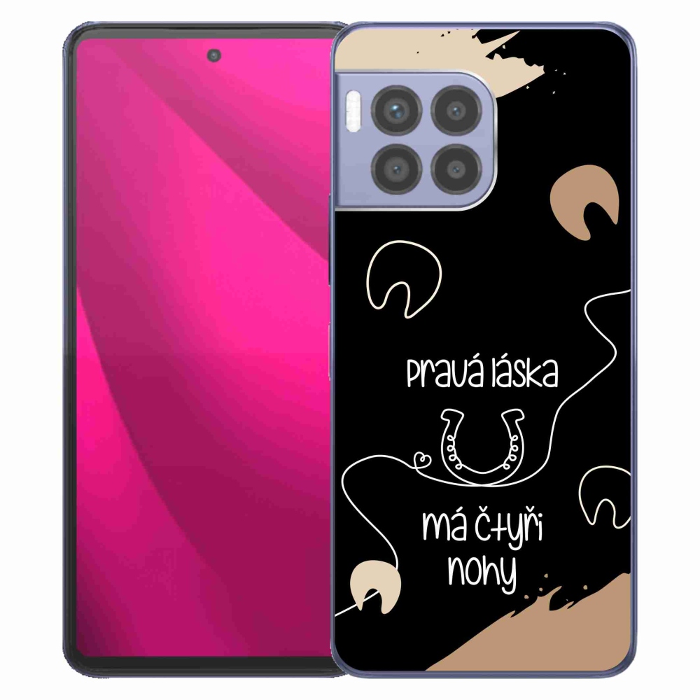 Zselés borítás mmCase a T-Mobile T Phone 2 Pro készülékhez - ló motívum fekete háttér