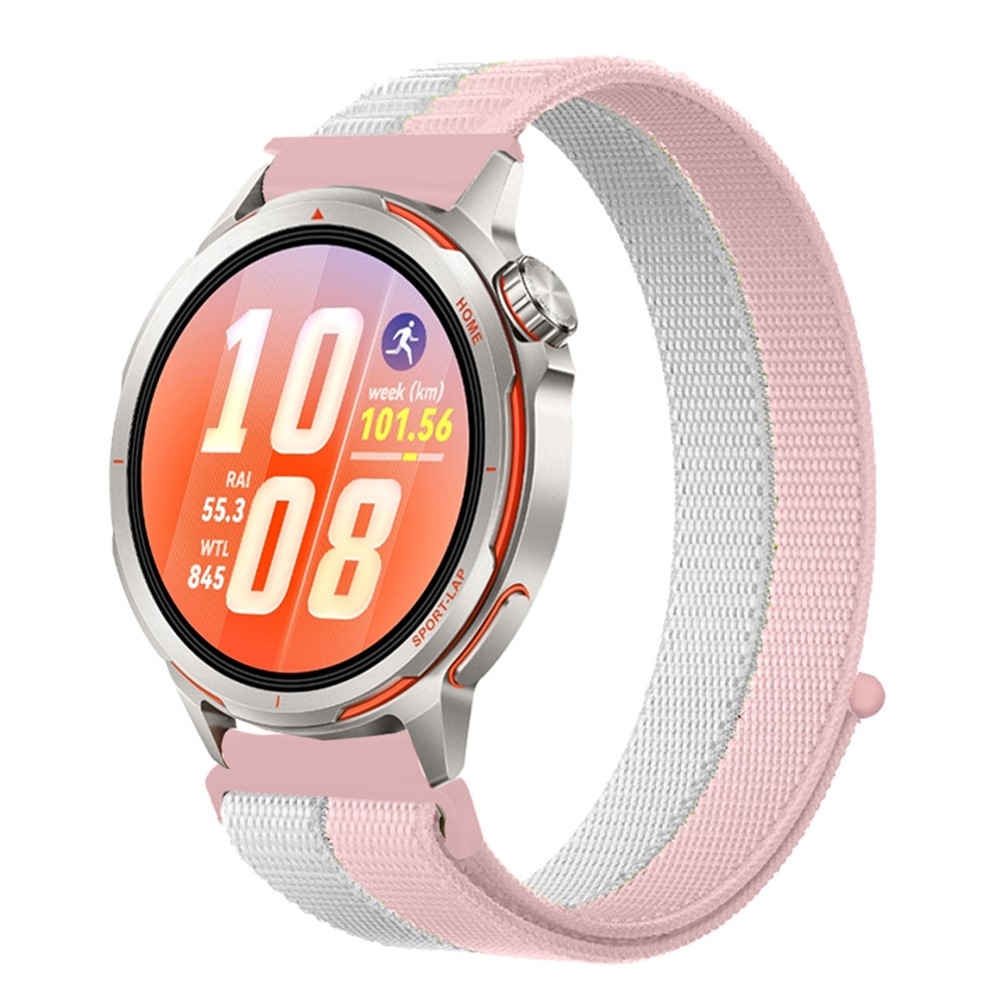 Loops 20 mm-es nylon szíj a Samsung Galaxy Watch7 44 mm/40 mm-es modellhez – szürke/rózsaszín