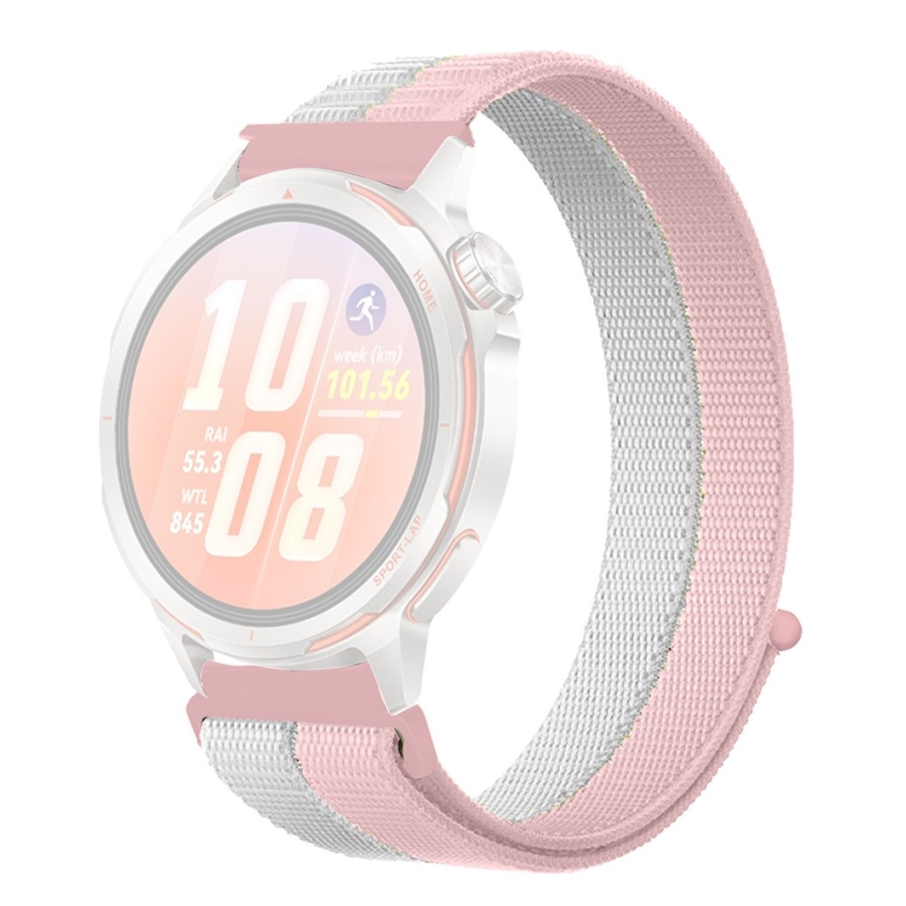 Loops 20 mm-es nylon szíj a Samsung Galaxy Watch7 44 mm/40 mm-es modellhez – szürke/rózsaszín