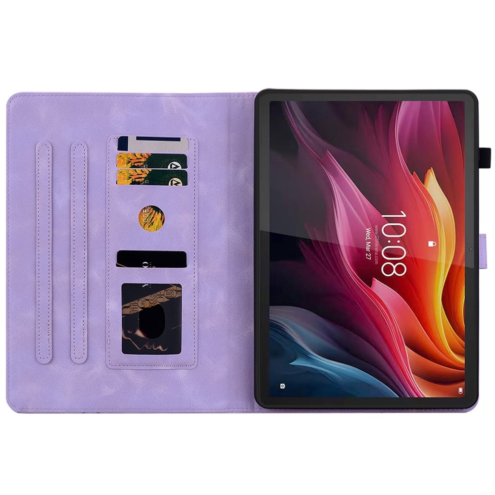 Virágok záró tok Lenovo Tab K11 Plushoz - lila