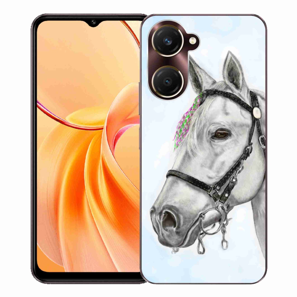 Zselés borítás mmCase a Vivo Y28s 5G-hez - fehér ló 1