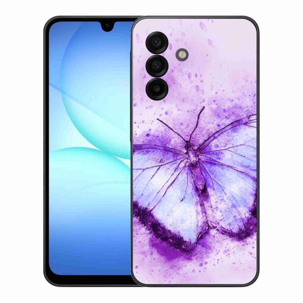 Gél védőhuzat mmCase Samsung Galaxy A17 4G/5G - lila pillangóhoz