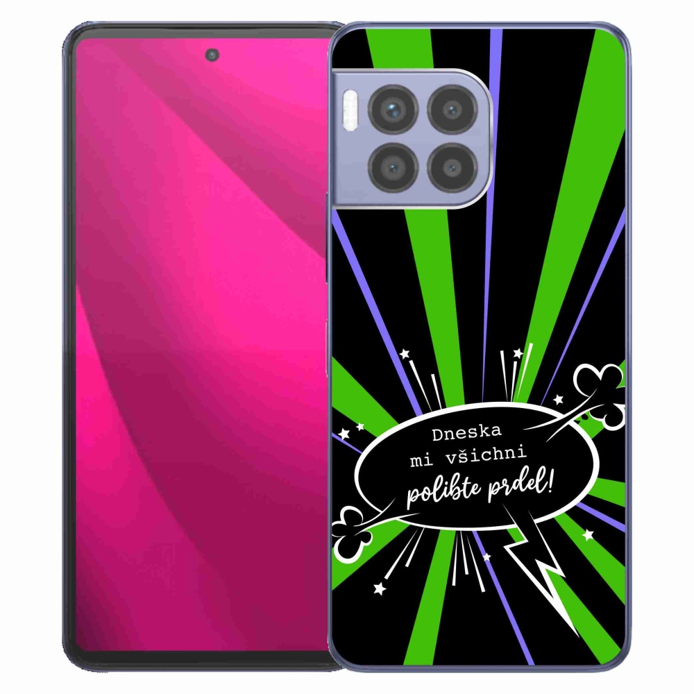 Gél borító mmCase a T-Mobile T Phone 2 Pro készülékhez - vicces szöveg 15 fekete háttér