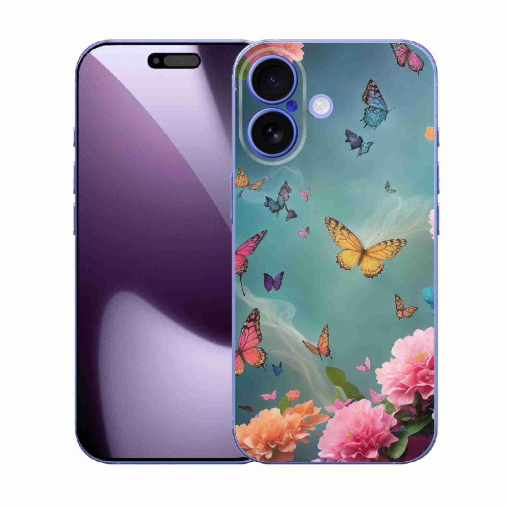 Gél borítás mmCase iPhone 17 készülékhez - színes virágok és pillangók