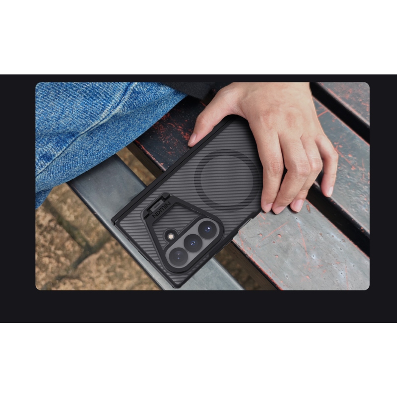 Nillkin CamShield Prop Magnetic (átlátszó lencse) hátsó tok a Samsung Galaxy Z Fold 8 Ultra-hoz, átlátszó fekete