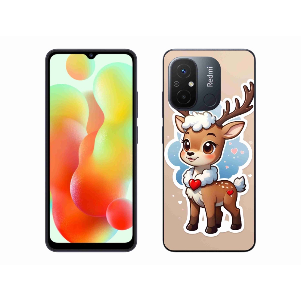 Gél borítás mmCase a Xiaomi Redmi 12C-hez - rajzfilm rénszarvas
