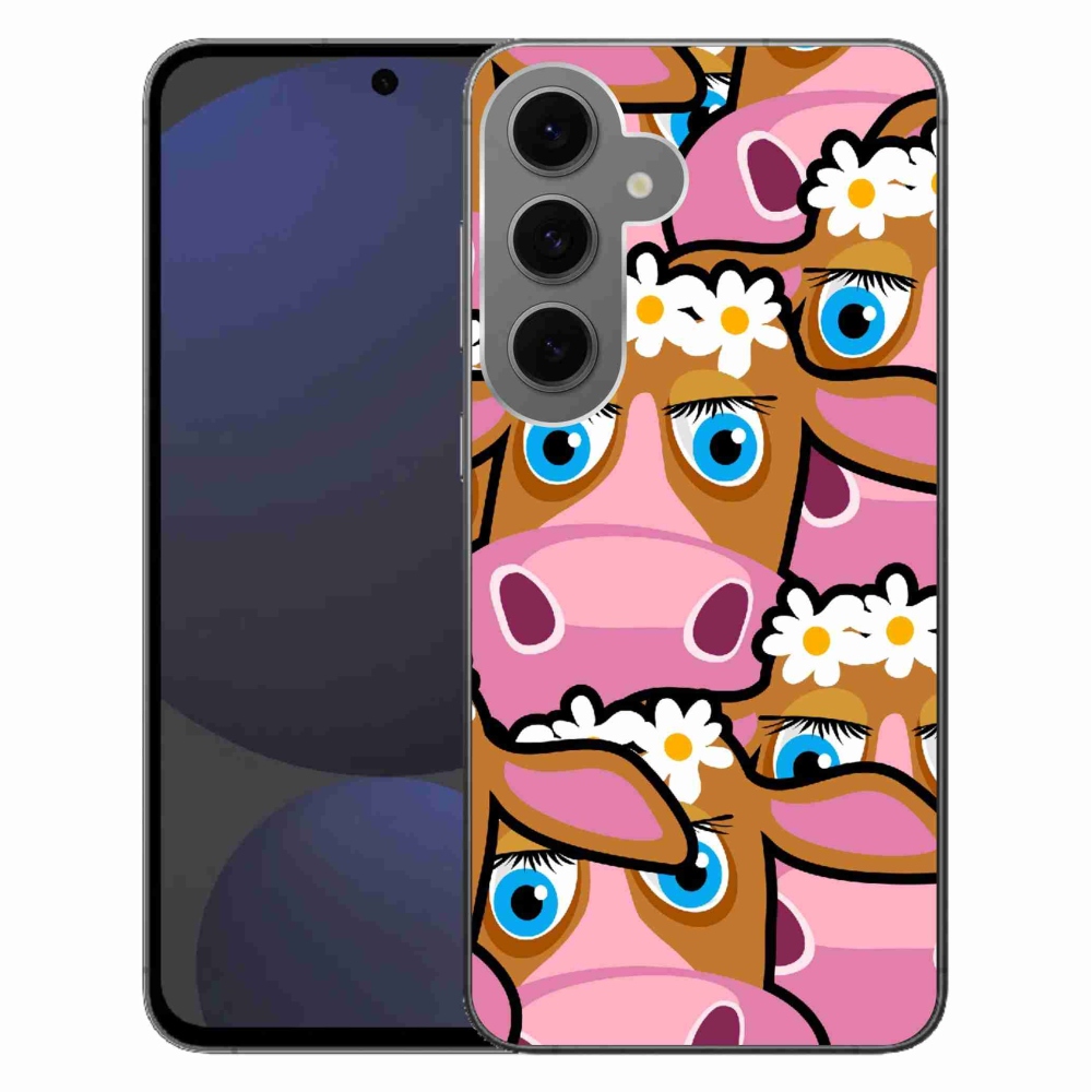 Zselés borítás mmCase Samsung Galaxy S24 FE készülékhez - rajzfilmtehenek