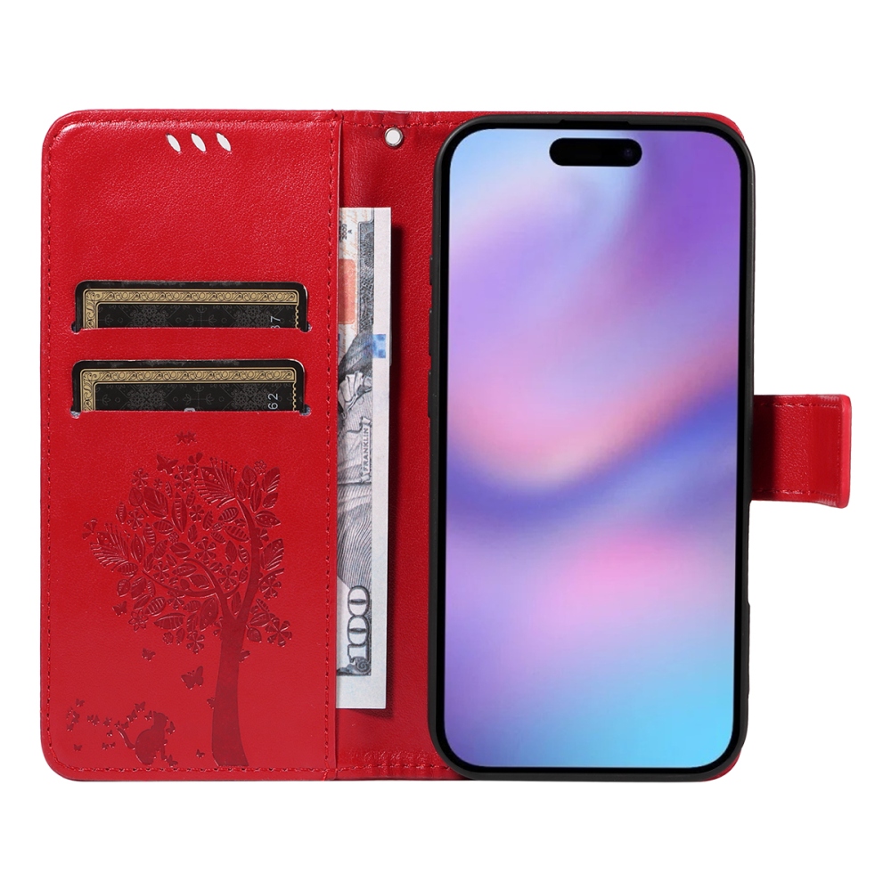 Fák könyvtáska iPhone 17-hez - piros