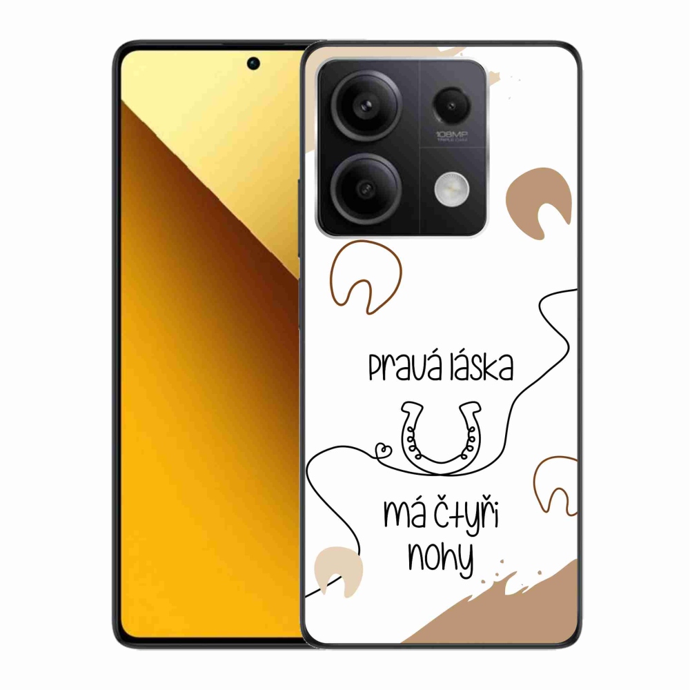 Gél borítás mmCase a Xiaomi Redmi Note 13 5G számára - ló motívum fehér háttérrel