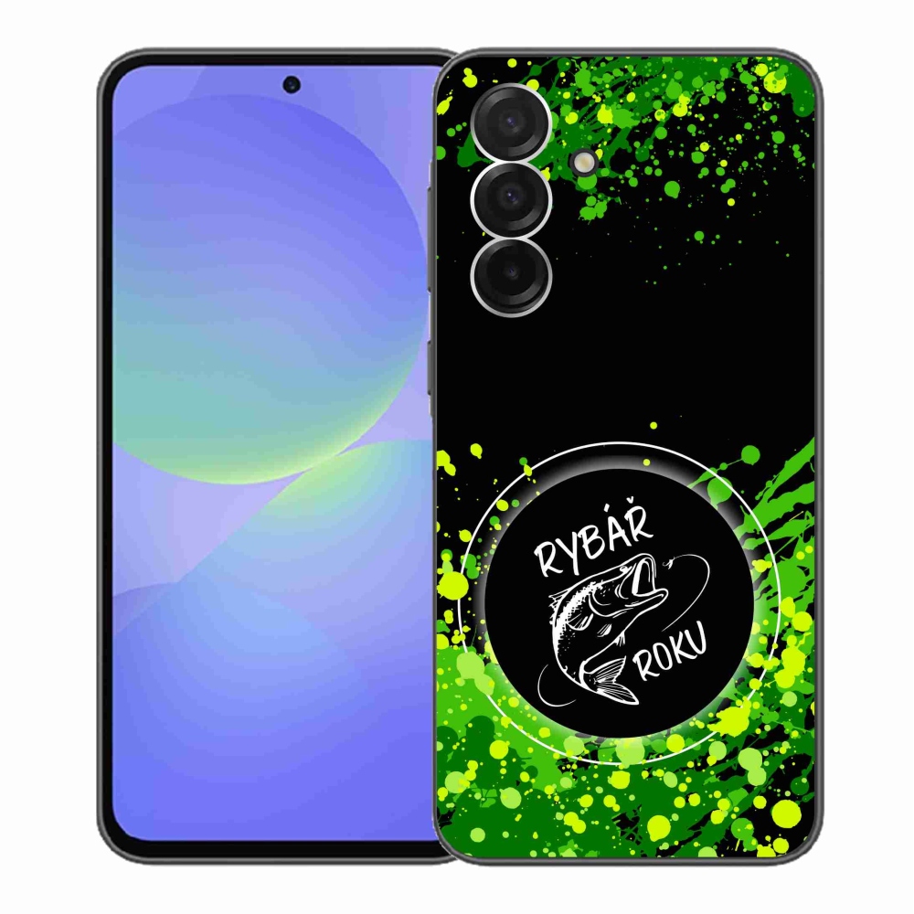 Zselés borító mmCase Samsung Galaxy A36 5G - Az év horgásza fekete háttérrel