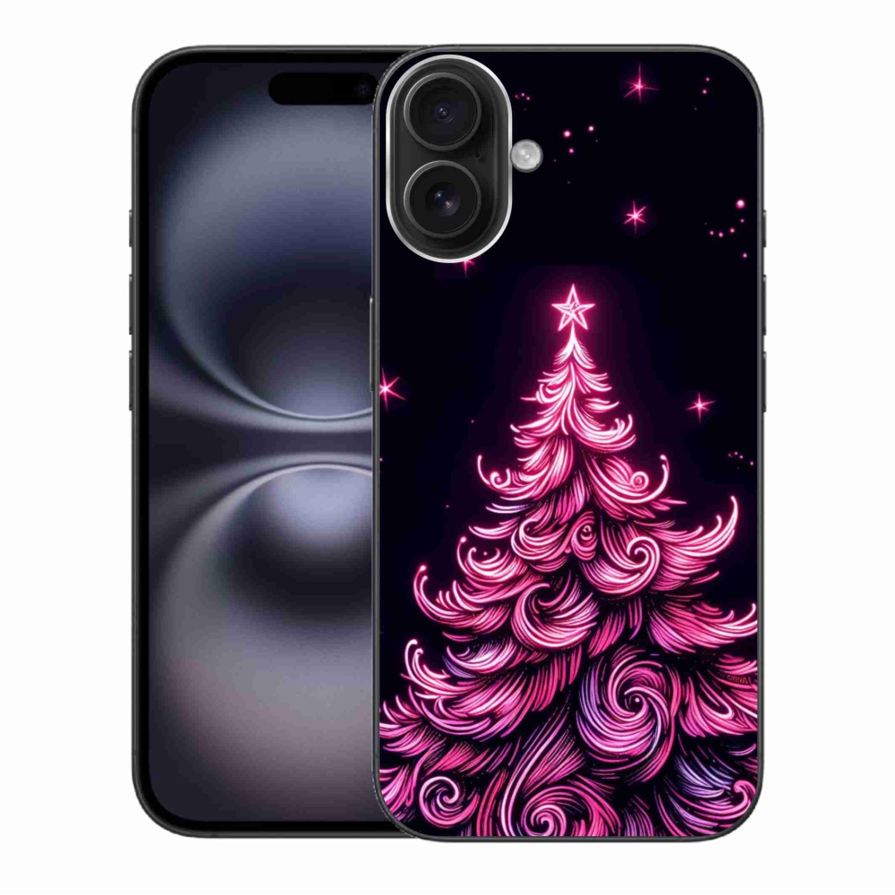 Gél borítás mmCase iPhone 16 Plus készülékhez - neon karácsonyfa 2