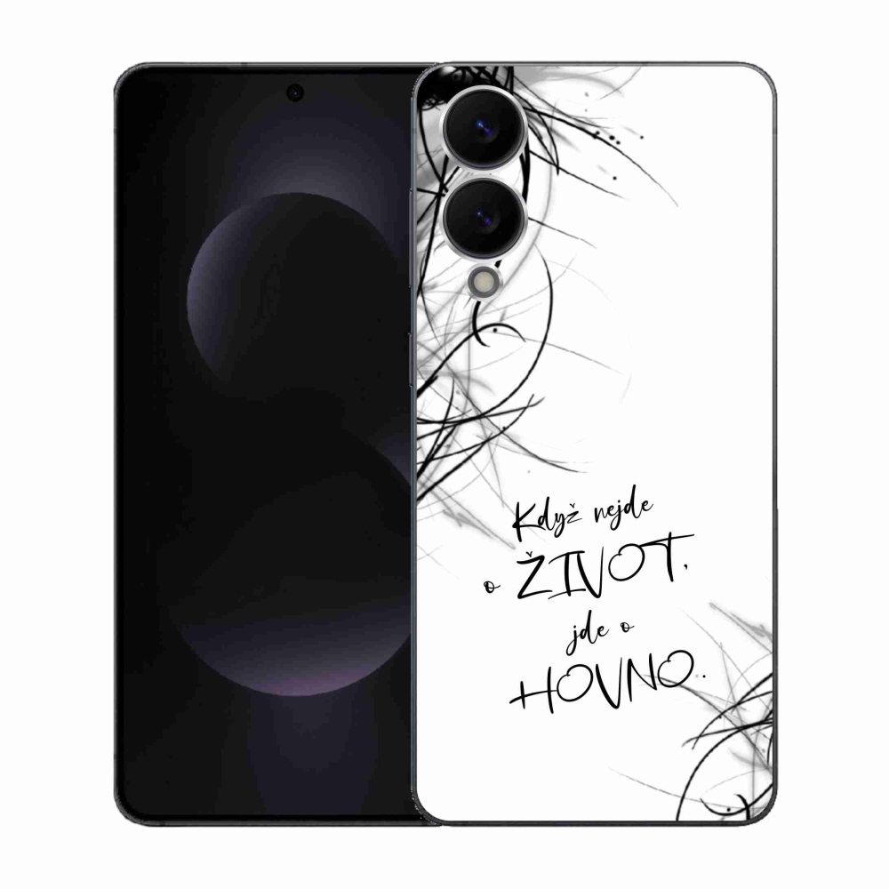 Gél borító mmCase Samsung Galaxy S25 Edge készülékhez - vicces szöveg 16 fehér háttér