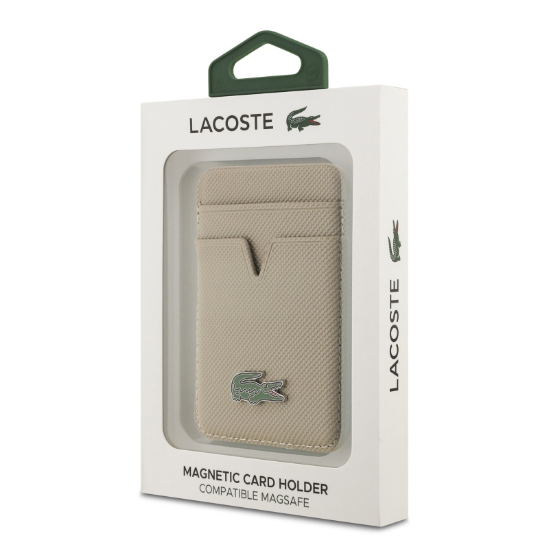 Lacoste PU Iconic Petit Pique MagSafe pénztárca Taupe