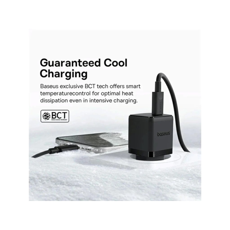 Baseus Palm gyors töltő USB-C 20W + USB-C/USB-C adatkábel 1m Fekete